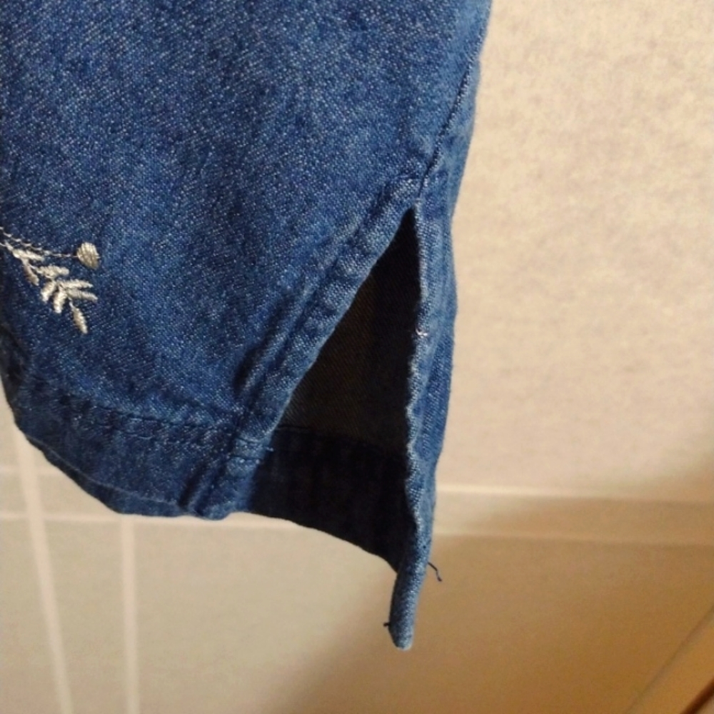 Denim & Co cotton denim camp shirt  2x - Picture 4 of 8